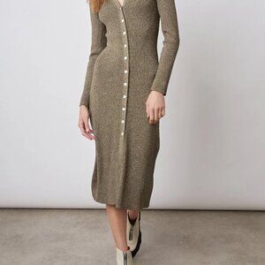 Rails Lorraine Dress in Gold Lurex - Size Medium
